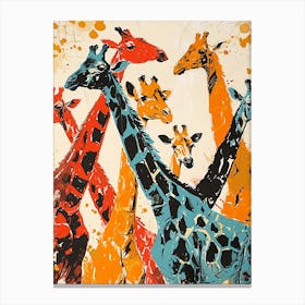 Colourful Giraffe Pattern 3 Canvas Print