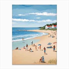 People On The Beach Painting (58) Canvas Print