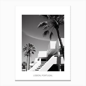 Poster Of Marbella, Spain, Photography In Black And White 1 Canvas Print