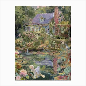 Pond Monet Fairies Scrapbook Collage 4 Canvas Print