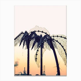 Palm Trees At Sunset in Hamburg Canvas Print