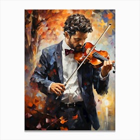 Violinist In Autumn Canvas Print