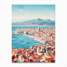 Marseille, France, Geometric Illustration 7 Canvas Print