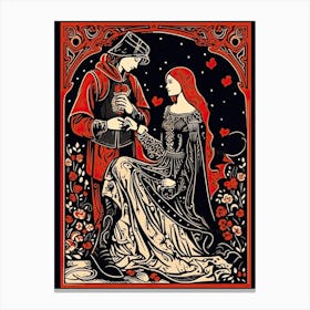 The Lovers Tarot Card, Vintage 0 Canvas Print