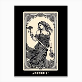 Aphrodite Tarot Card B&W 4 Canvas Print