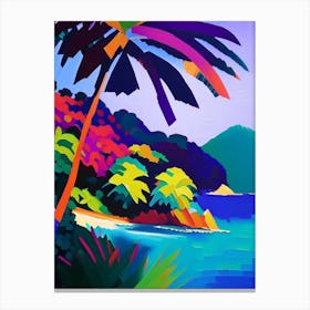 Tioman Island Malaysia Colourful Painting Tropical Destination Canvas Print