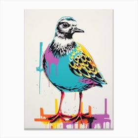 Andy Warhol Style Bird Grey Plover 4 Canvas Print