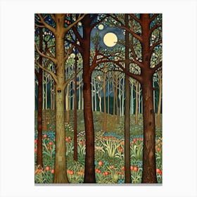 William Morris Moonlight Forest 16 Canvas Print