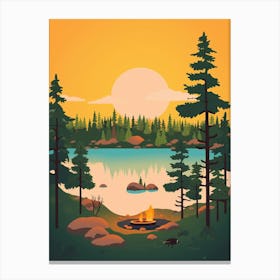 Sweden 3 Travel Illustration Canvas Print