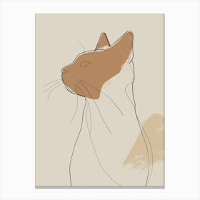 Siamese Cat - Boho, Line Art Canvas Print