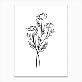 Flower Bouquet Vector Illustration Canvas Print