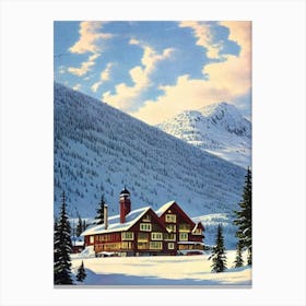 Levi, Finland Ski Resort Vintage Landscape 1 Skiing Poster Canvas Print