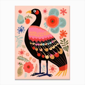 Pink Scandi Vulture 3 Canvas Print