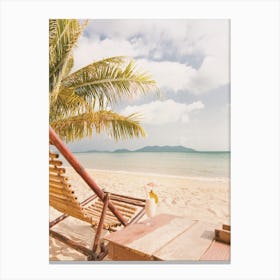 Beach Chair Scenery Canvas Print