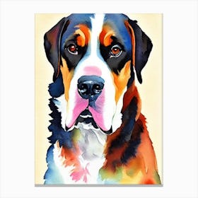 Greater Swiss Mountain Dog 3 Watercolour dog Canvas Print
