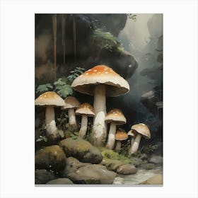 Mushrooms Painting (23) Canvas Print