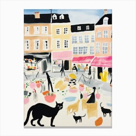 The Food Market In Bath 1 Illustration Canvas Print