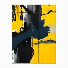 Yellow And Black Abstract Painting 2 Canvas Print