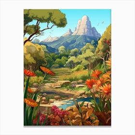 Kirstenbosch National Gardens Cartoon 1 Canvas Print