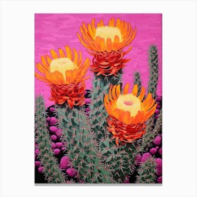 Mexican Style Cactus Illustration Cylindropuntia Kleiniae Cactus 1 Canvas Print