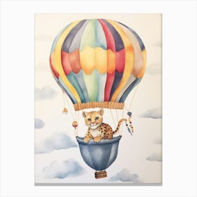 Baby Cheetah 2 In A Hot Air Balloon Canvas Print