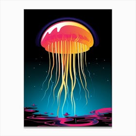 Moon Jellyfish Pop Art 2 Canvas Print