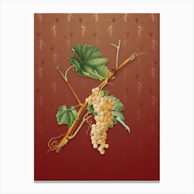 Vintage Vermentino Grapes Botanical on Falu Red Pattern n.1911 Canvas Print