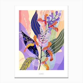 Colourful Flower Illustration Poster Lilac 2 Canvas Print
