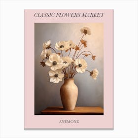 Classic Flowers Market Anemone Floral Poster 2 Canvas Print
