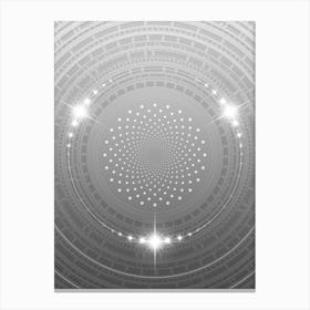 Geometric Glyph in White and Silver with Sparkle Array n.0329 Canvas Print