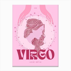 Pink Zodiac Virgo Canvas Print