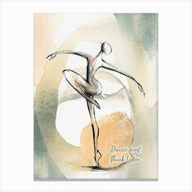 Dancer Line Drawing on Watercolor Background Canvas Print