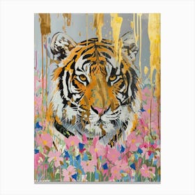 Tiger In Flowers 1 Canvas Print