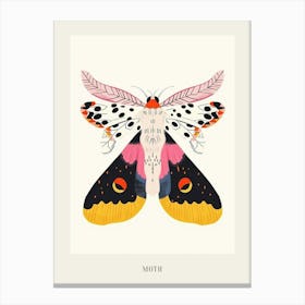 Colourful Insect Illustration Moth 8 Poster Canvas Print