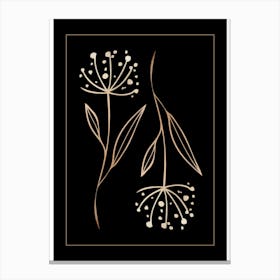 Gold Leaf on Black 9 Canvas Print