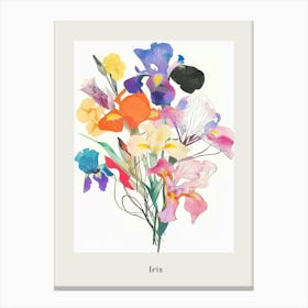 Iris 3 Collage Flower Bouquet Poster Canvas Print