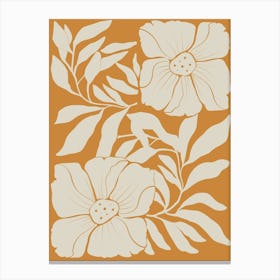 Orange And White Flowers Canvas Print