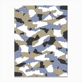 Beige And Blue Camo Canvas Print
