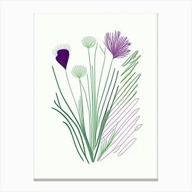 Chives Spices And Herbs Minimal Line Drawing 1 Canvas Print