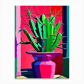 Christmas Cactus Modern Abstract Pop 2 Canvas Print