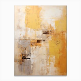 Yellow And Brown Abstract Raw Painting 3 Canvas Print