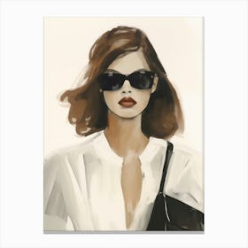 Portrait of Woman In Sunglasses Canvas Print