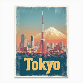 Aihrgdesign A Vintage Travel Poster Of Tokyo 4 Canvas Print