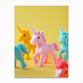 Rainbow Pastel Toy Unicorn Friends 3 Canvas Print