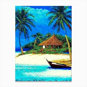 San Blas Islands Panama Pointillism Style Tropical Destination Canvas Print