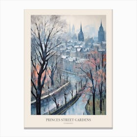Winter City Park Poster Princes Street Gardens Edinburgh Scotland 2 Canvas Print