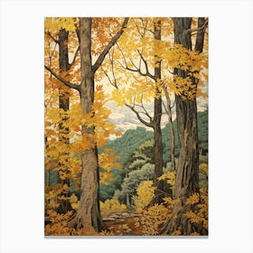 Yellow Birch 1 Vintage Autumn Tree Print  Canvas Print