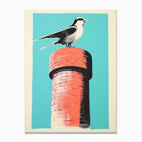 Andy Warhol Style Bird Chimney Swift 2 Canvas Print