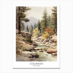 Estes Park, Colorado 1 Watercolor Travel Poster Canvas Print