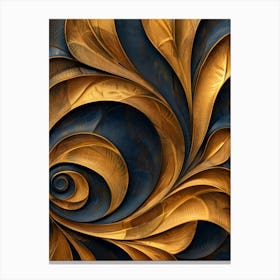 Abstract Gold And Blue Painting 1 Canvas Print